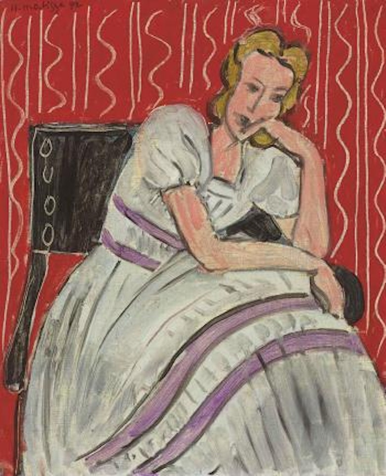 Jeune femme assise en robe grise by Henri Matisse