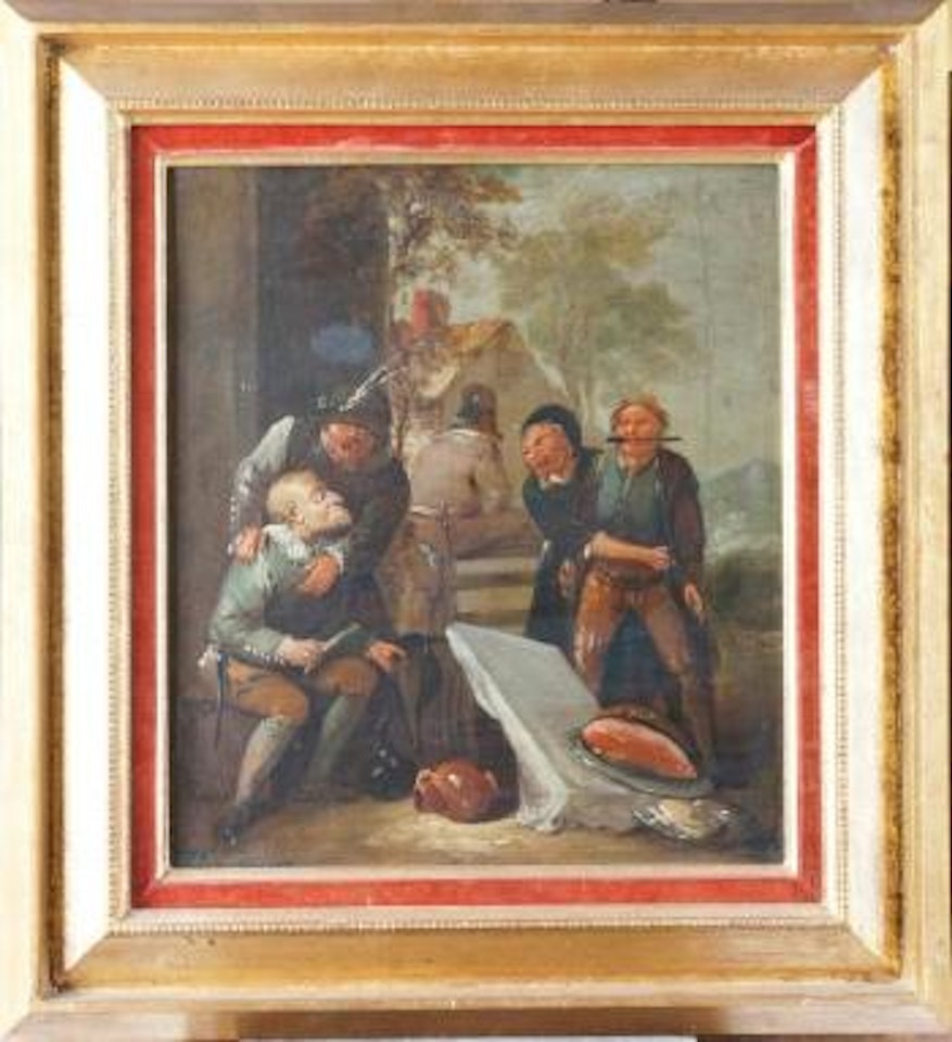 Rixe pendant un déjeuner by Egbert van Heemskerk III