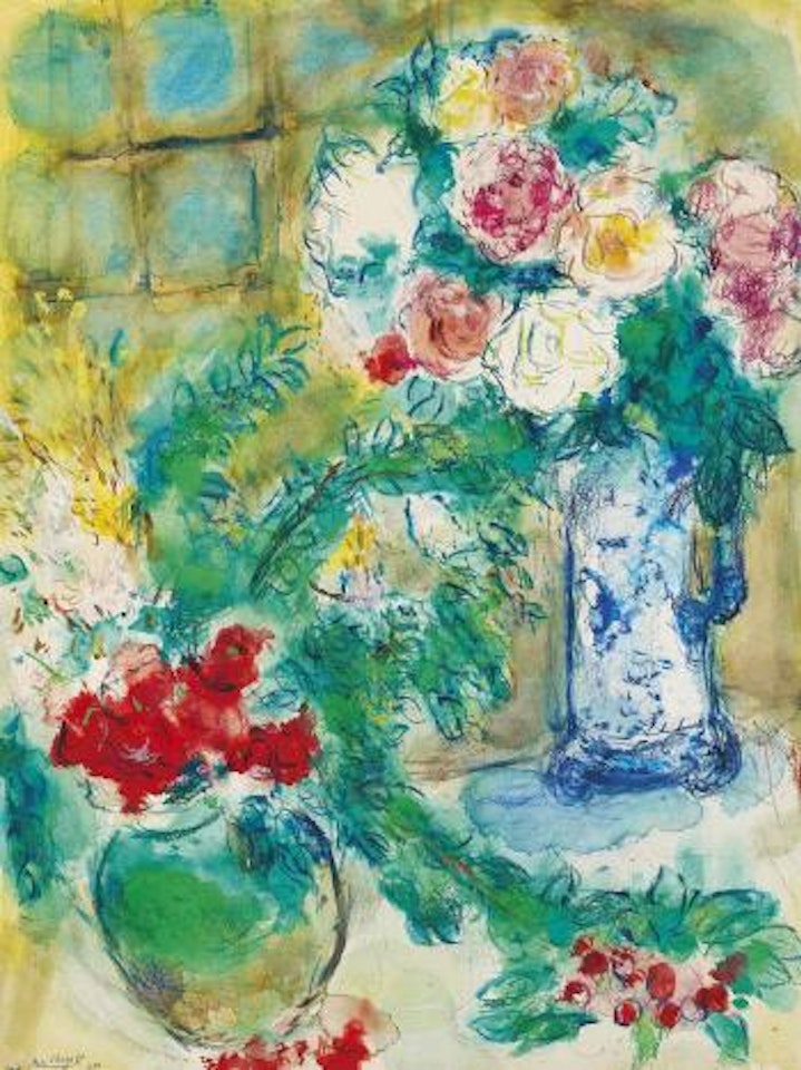 Les deux bouquets by Marc Chagall