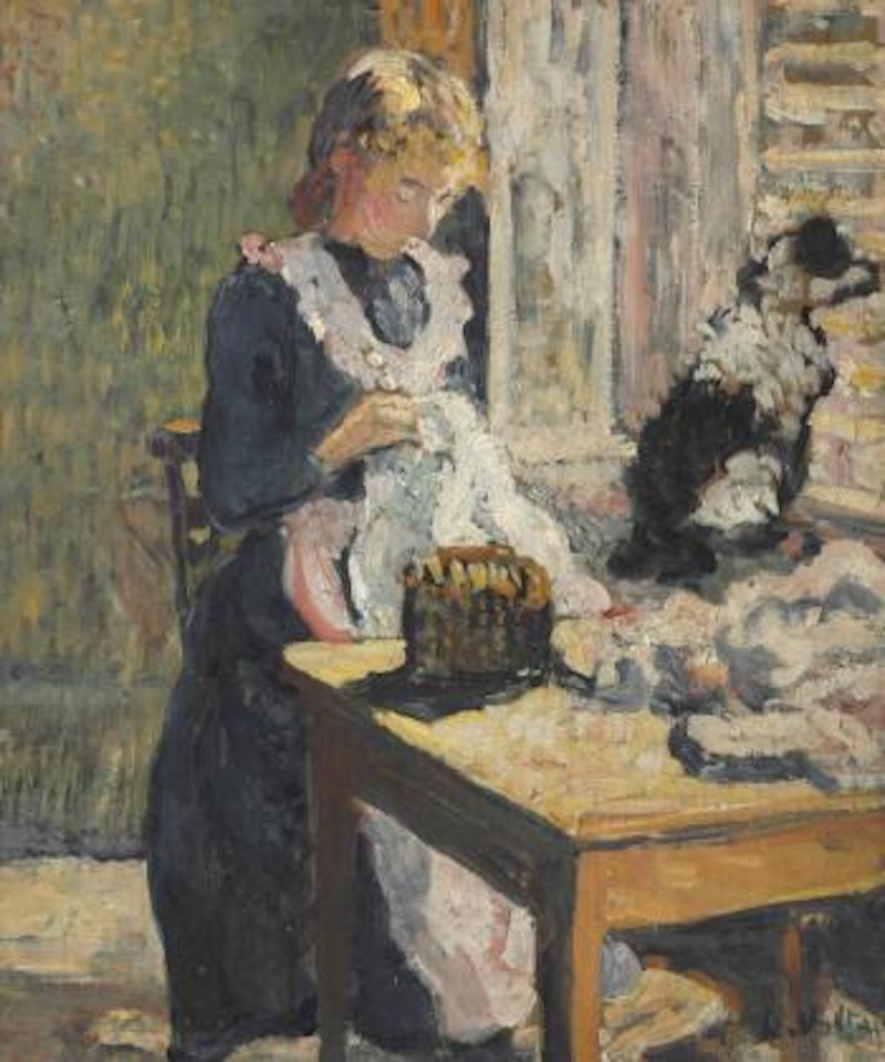 Femme cousant au chien by Louis Valtat