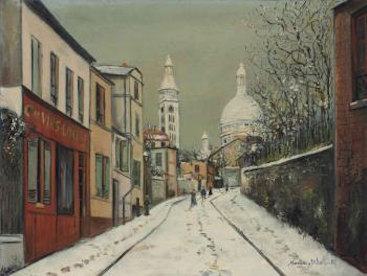 Rue de l'Abreuvoir sous la neige by Maurice Utrillo