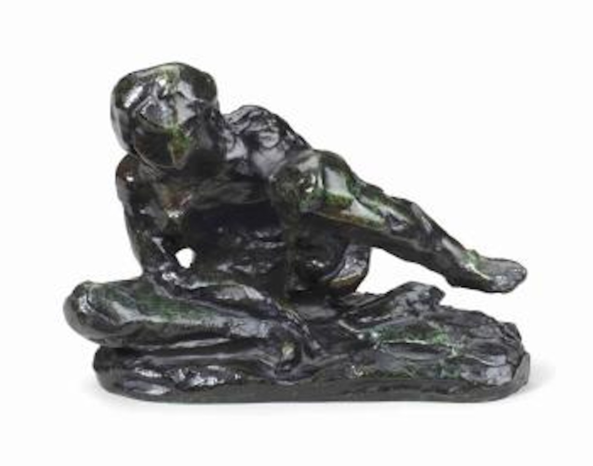 Homme Accroupi, Étude Type C, Pm Dit Aussi 'Figure assise penchée vers la droite levant la jambe gauche' by Auguste Rodin