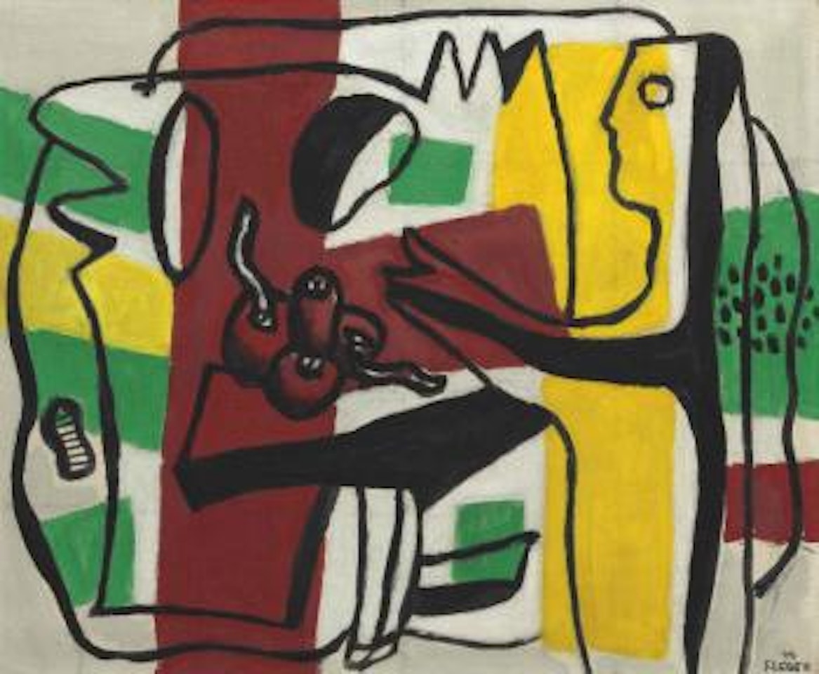 Composition en rouge et noir, 1er état (Composition en jaune et rouge) by Fernand Leger