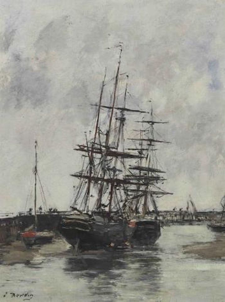 Trouville, la jetée, marée basse by Eugène Boudin