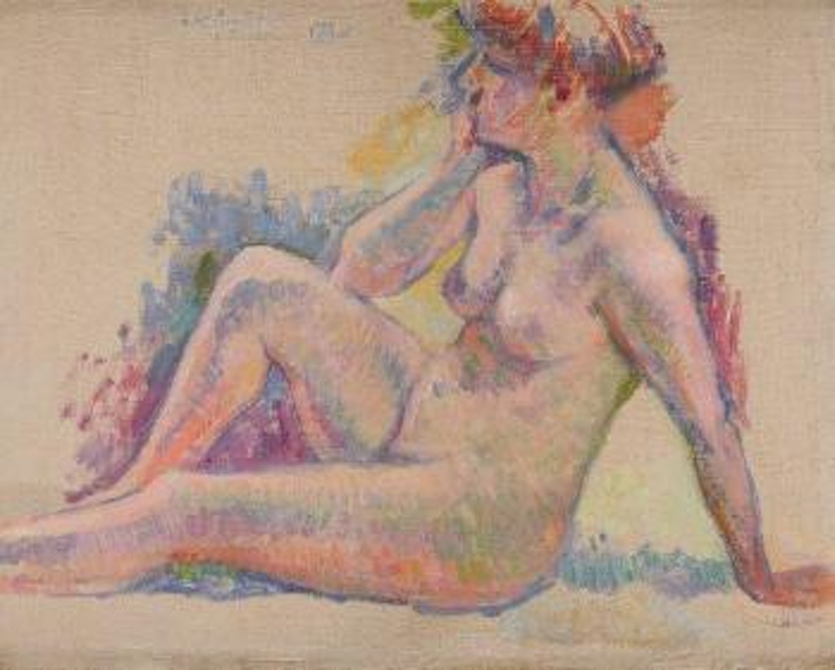 Baigneuse assise vers la gauche by Theo van Rysselberghe