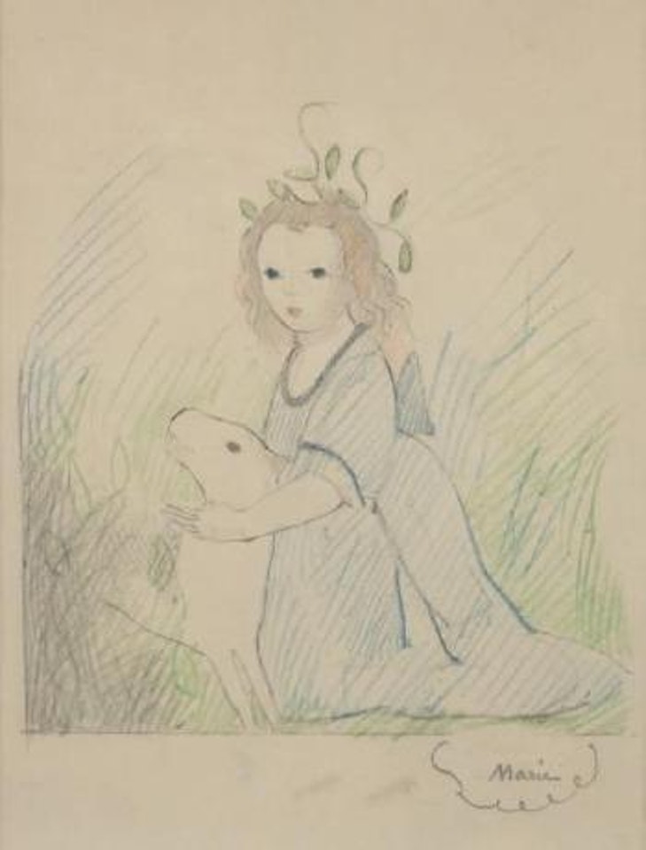 Fillette au chien by Marie Laurencin