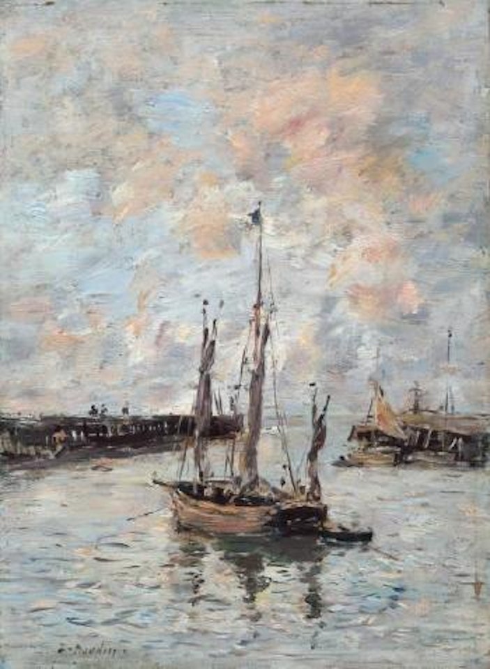 Trouville, les jetées, marée haute by Eugène Boudin