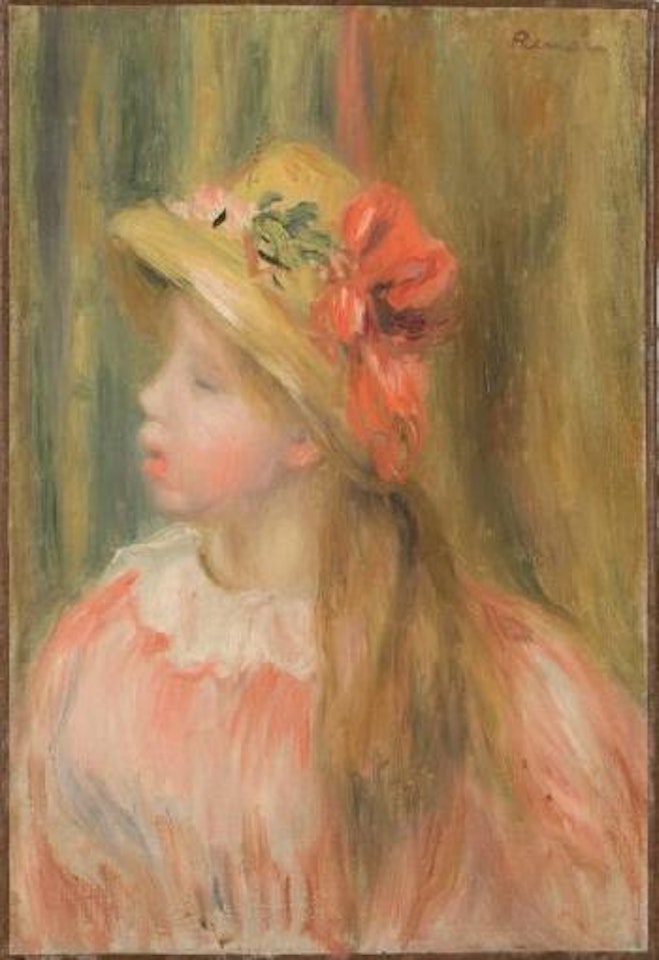 Portrait de jeune fille au chapeau de paille by Pierre-Auguste Renoir