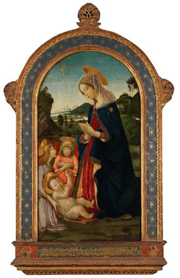 Anbetung Mariens mit zwei Engeln by Francesco Botticini