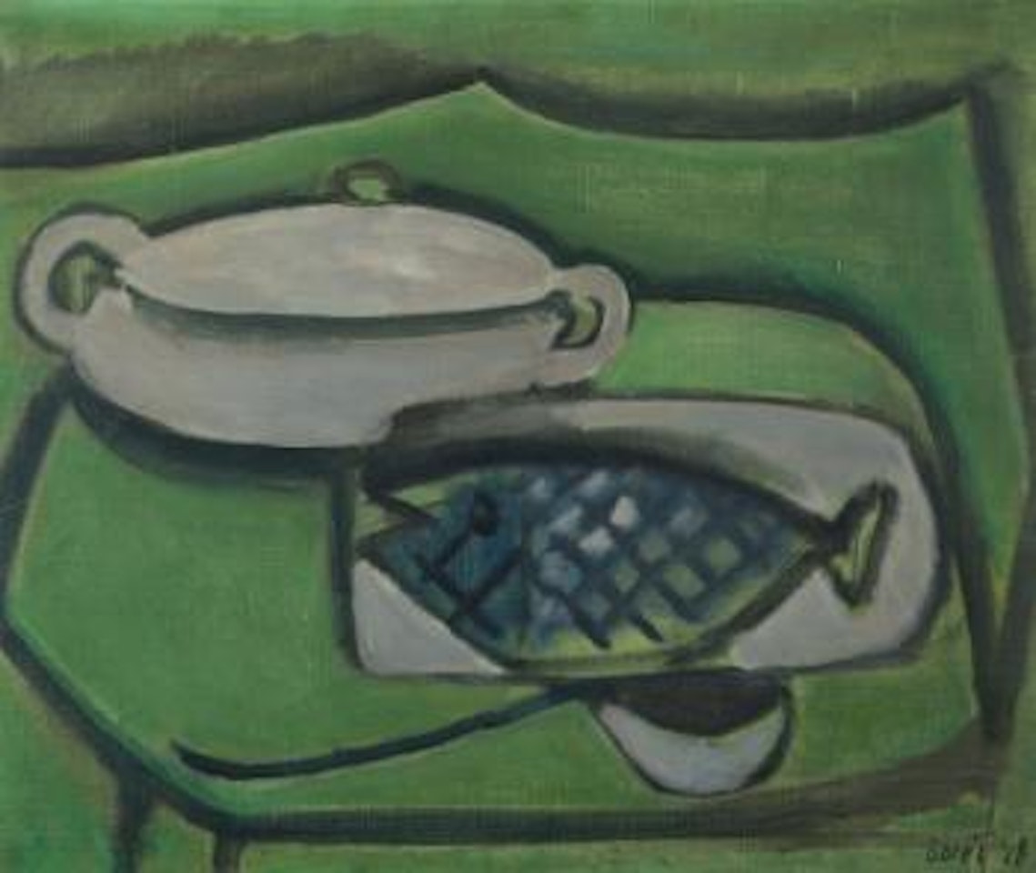 Nature morte au poisson et compotier by Francisco Bores