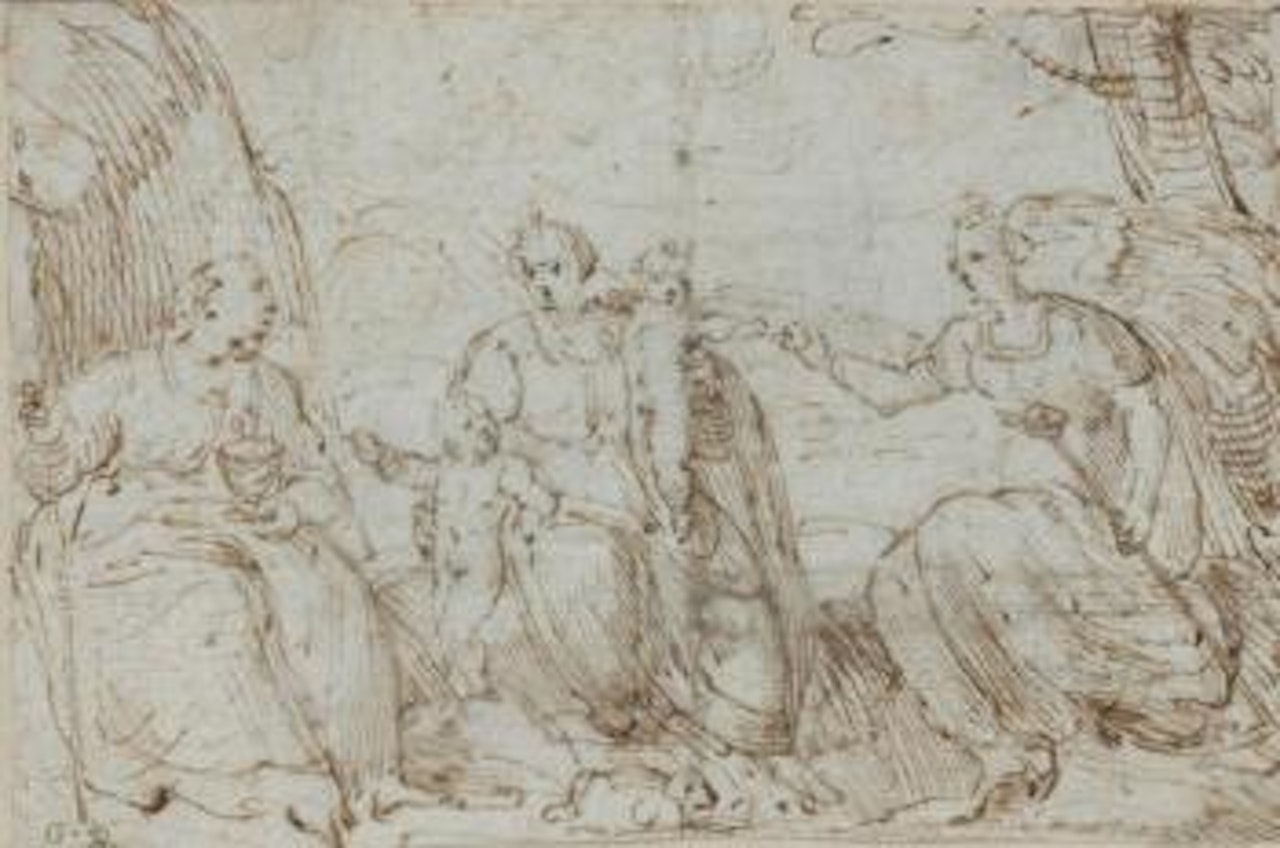 Vierge à l'Enfant avec Saint Jean-Baptiste Entourés de la Foi et d'un ange by Giulio Campi