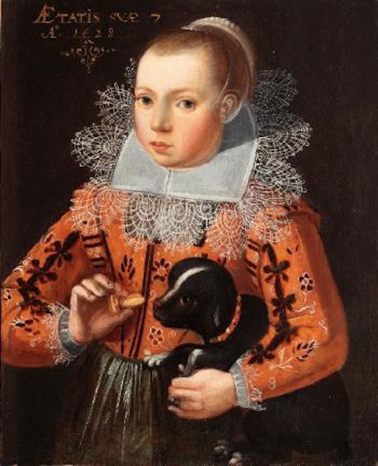 Bildnis Eines Mädchens Mit King Charles Spaniel by Flemish School