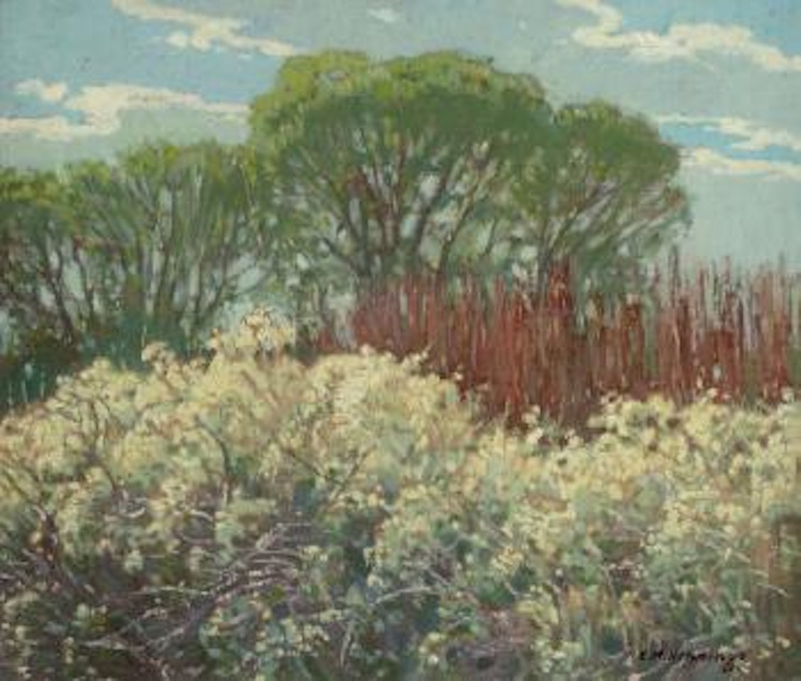 Chamisa and Blue Sky by Ernest Martin Hennings
