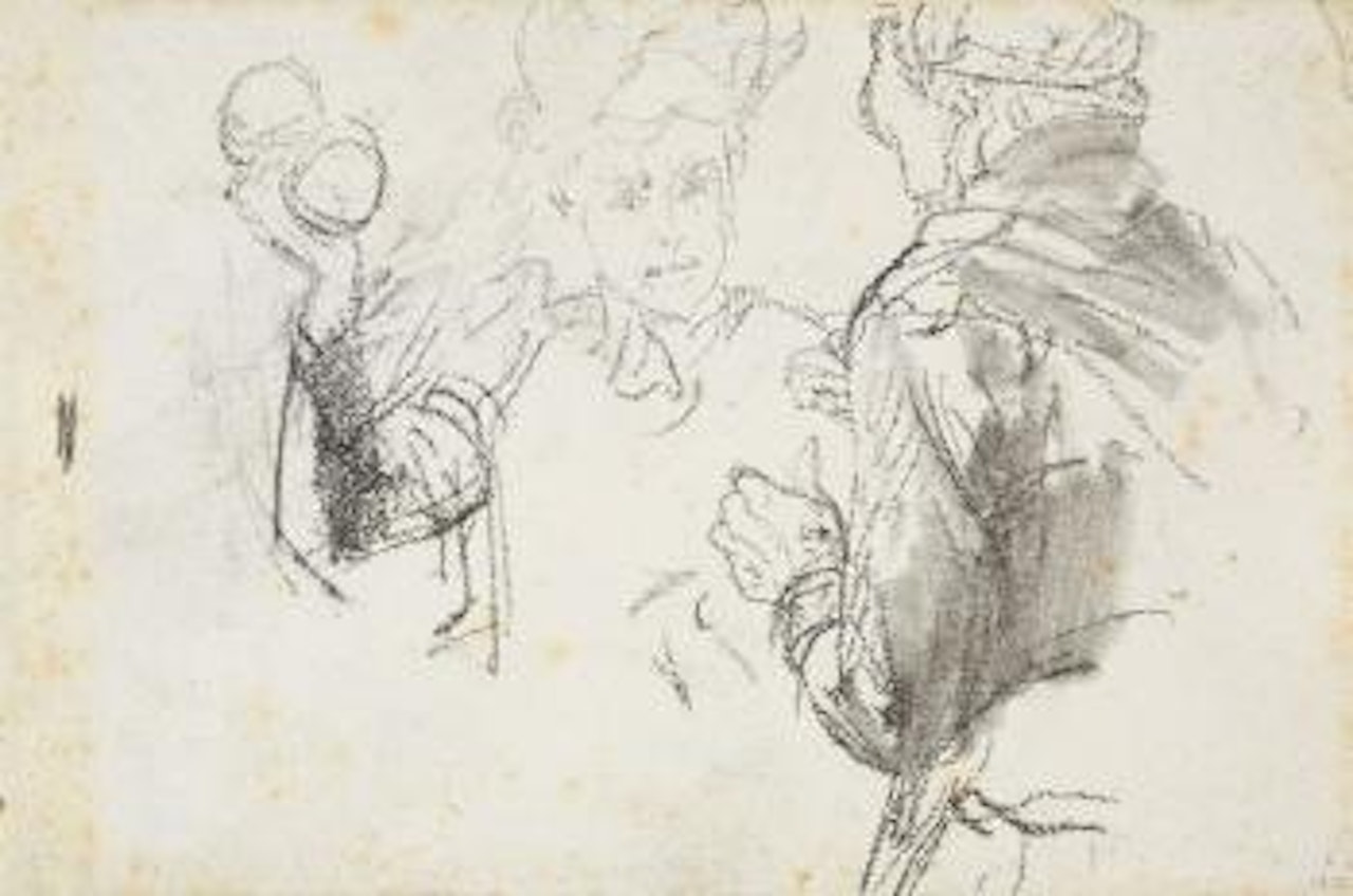 Studienblatt Zu Zwei Weiblichen Figuren by Adolph Menzel