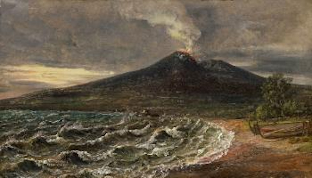 Blick Auf Den Vesuv Von Der Küste Bei Castellammare by Johan Christian Clausen Dahl