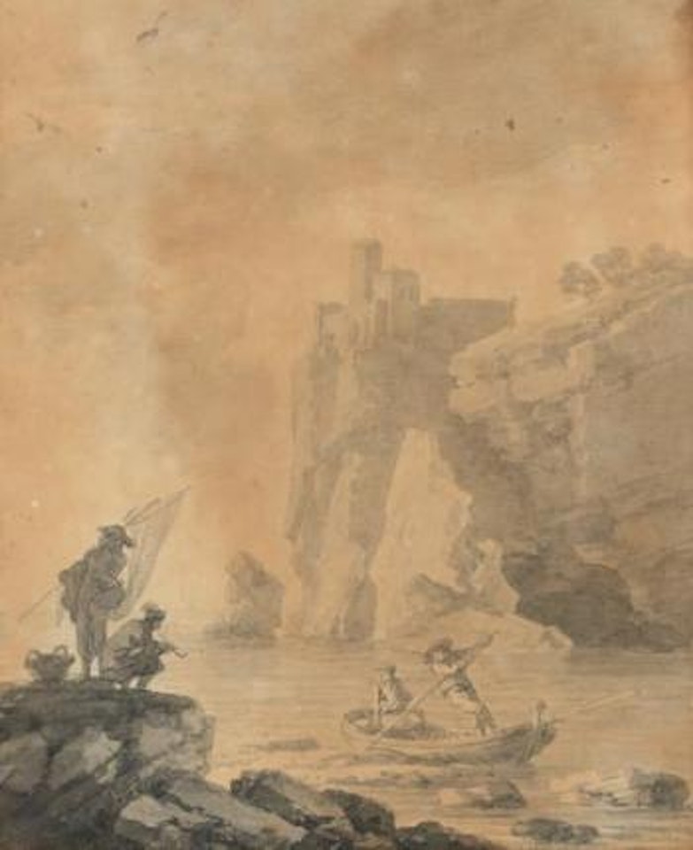 Paysage fluvial animé by Claude Joseph Vernet