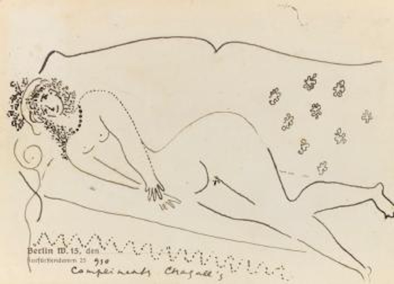 Nu Couché by Marc Chagall