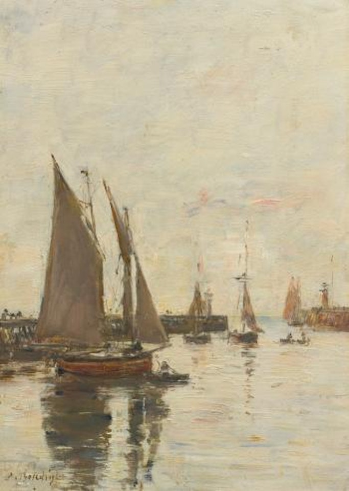 Trouville, Les Jetées Marée Haute by Eugène Boudin