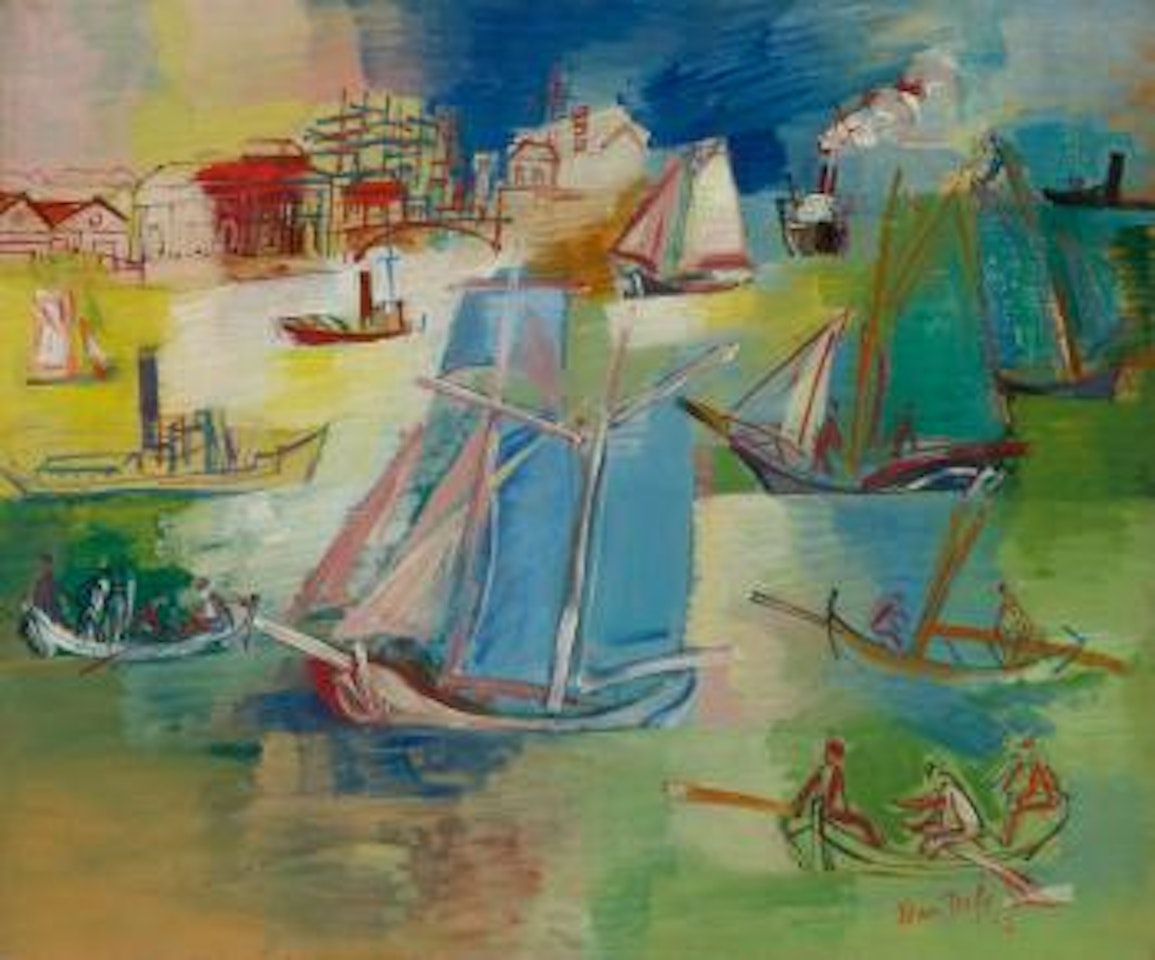 Voiliers Dans L'avant-port Du Havre by Jean Dufy