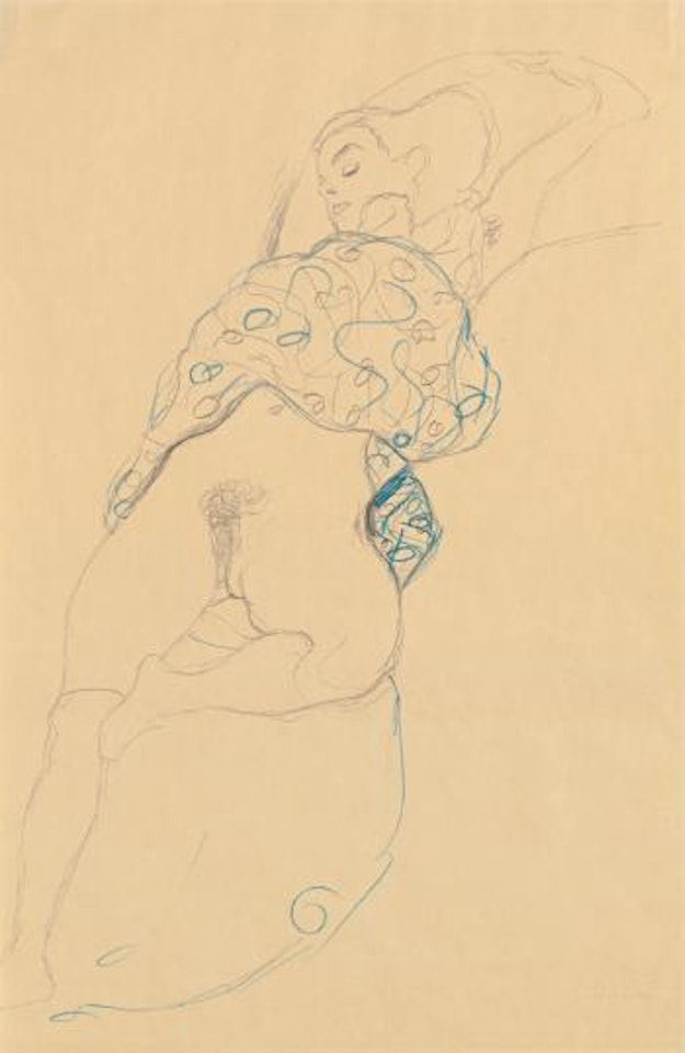 Sitzender Halbakt (Seated Half-nude) by Gustav Klimt