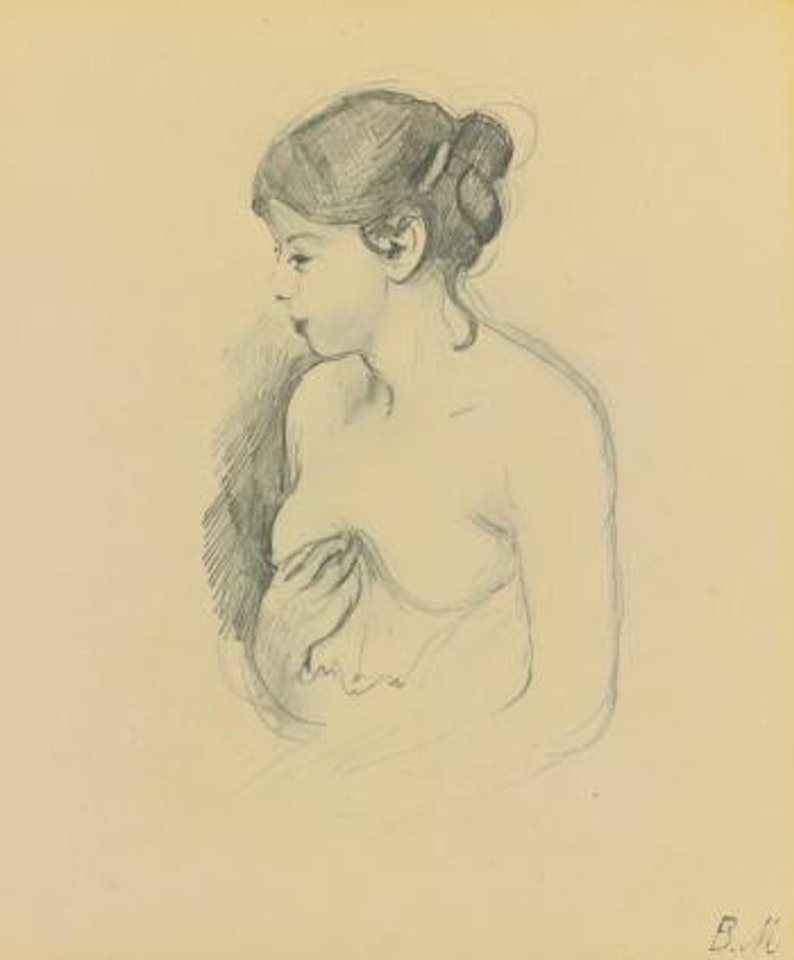 Étude Pour La Jeune Fille Décolletée Ou La Fleur Aux Cheveux by Berthe Morisot