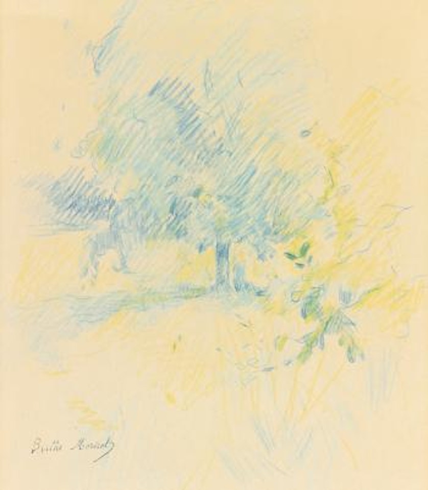 Paysage à Mézy: Dans Le Jardin De La Blotière by Berthe Morisot