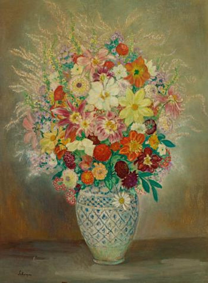Composition Florale Aux Dahlias by Henri Lebasque