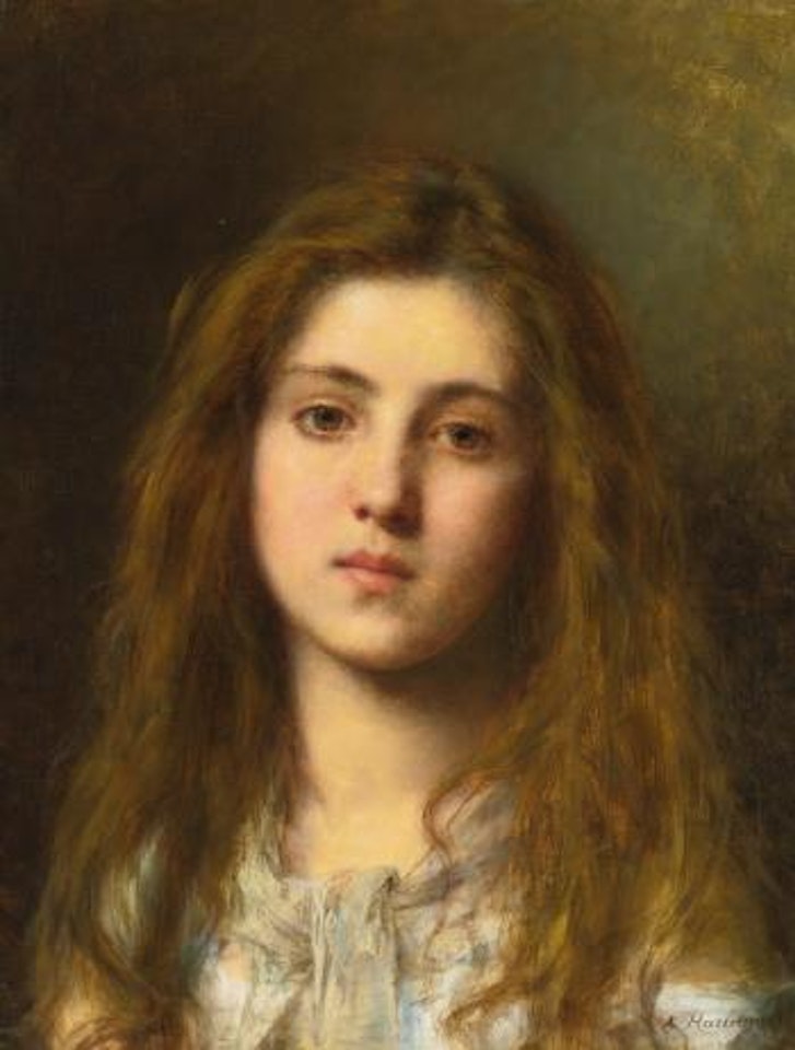 Portrait Of A Young Girl by Alexei Harlamoff