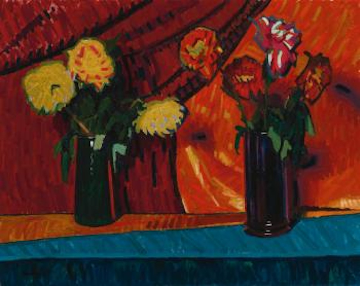 Deux Vases De Fleurs by Auguste Herbin