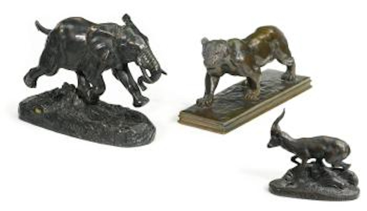 Éléphant Du Sénégal, Gazelle D' Éthiopie, Jaguar Qui Marche by Antoine-Louis Barye