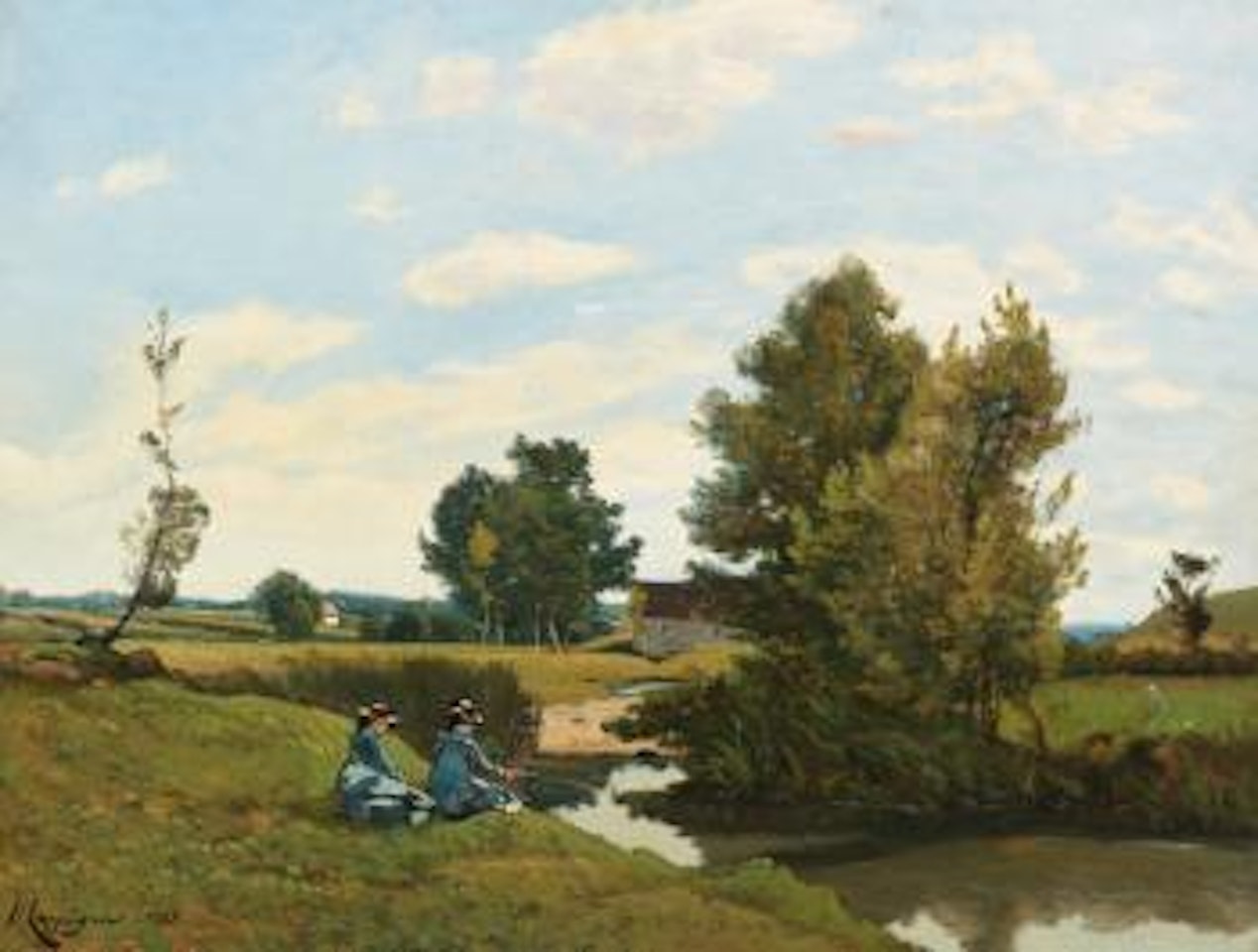 An Afternoon Along The Loing, Near Saint-privé by Henri Harpignies