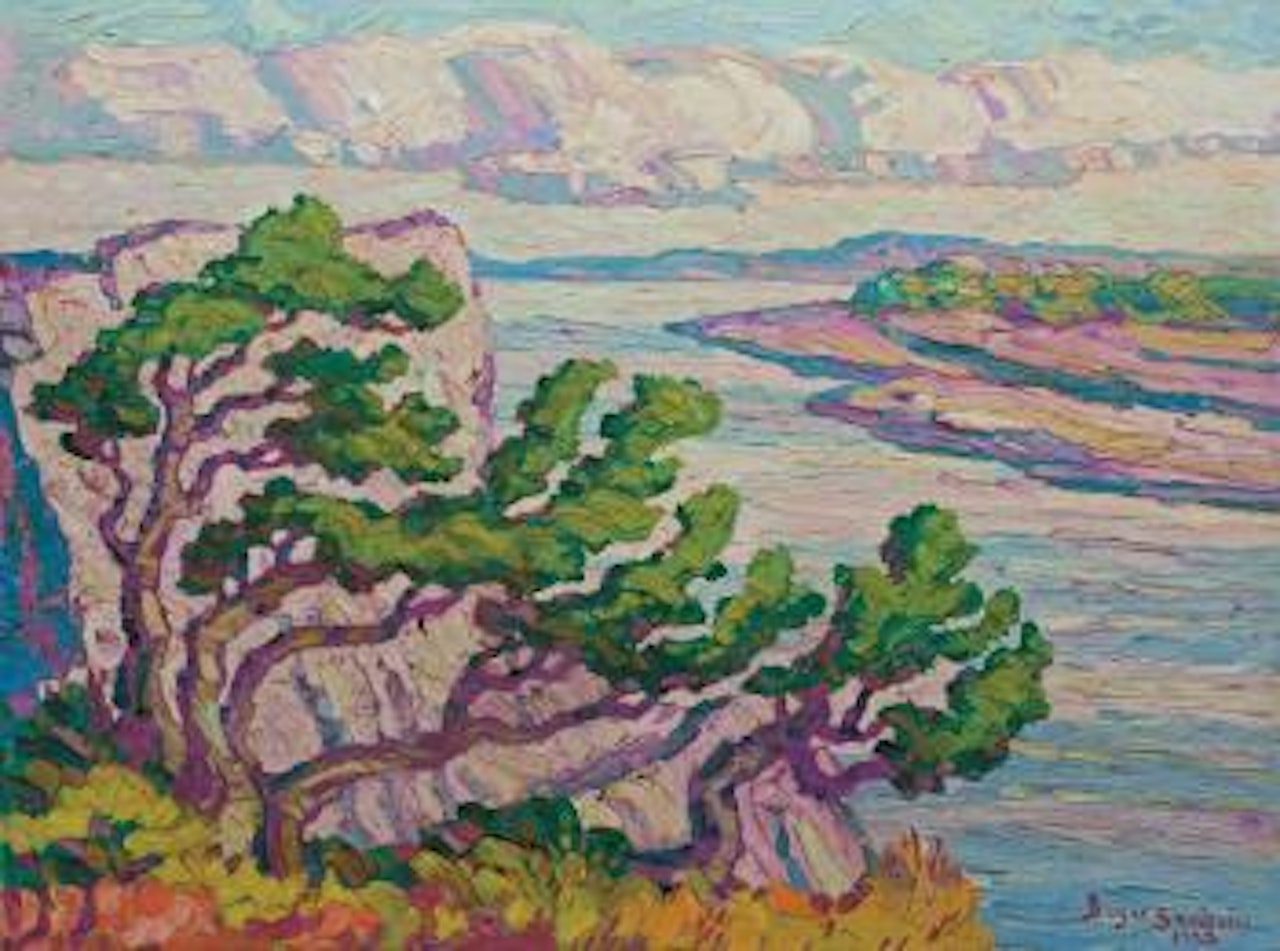 Riverbank with Cedars, Rocheport, MO by Birger Sandzen