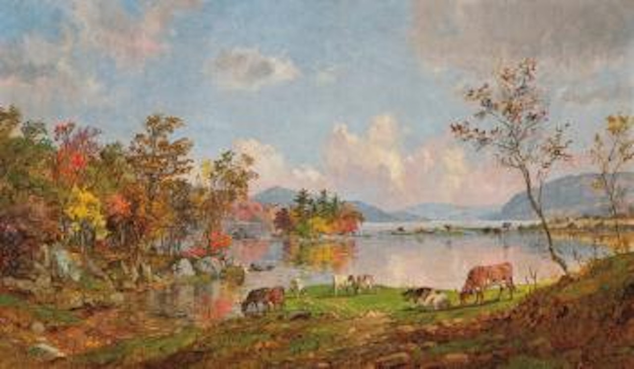 Greenwood Lake in the autumn by Jasper Francis Cropsey