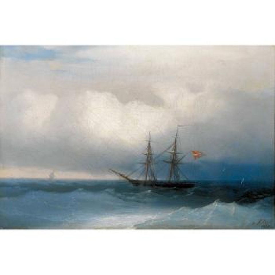 Meeressturm in Küstennähe bei Biarritz. by Ivan Konstantinovich Aivazovsky