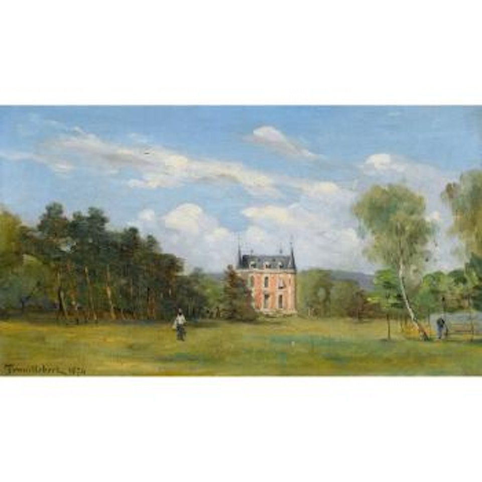 Château dans un parc. by Paul Désiré Trouillebert