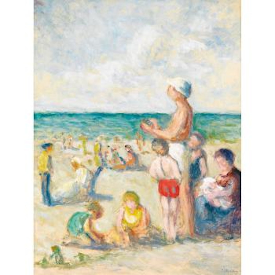 Scène de plage en Normandie. by Maximilien Luce