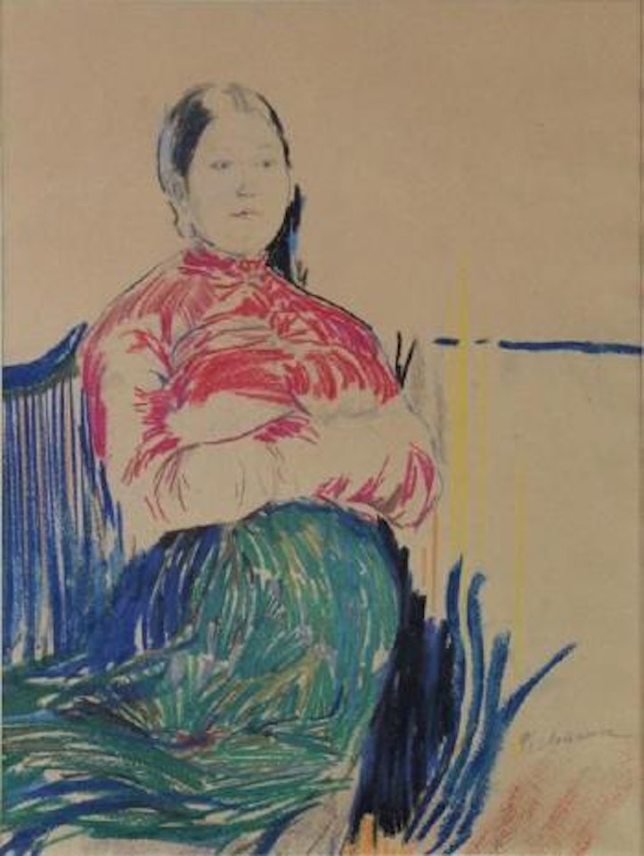 Femme au chemisier rouge by Filip Malyavin