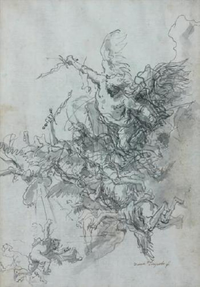 Saint Michel. Dieu le Père by Giovanni Domenico Tiepolo