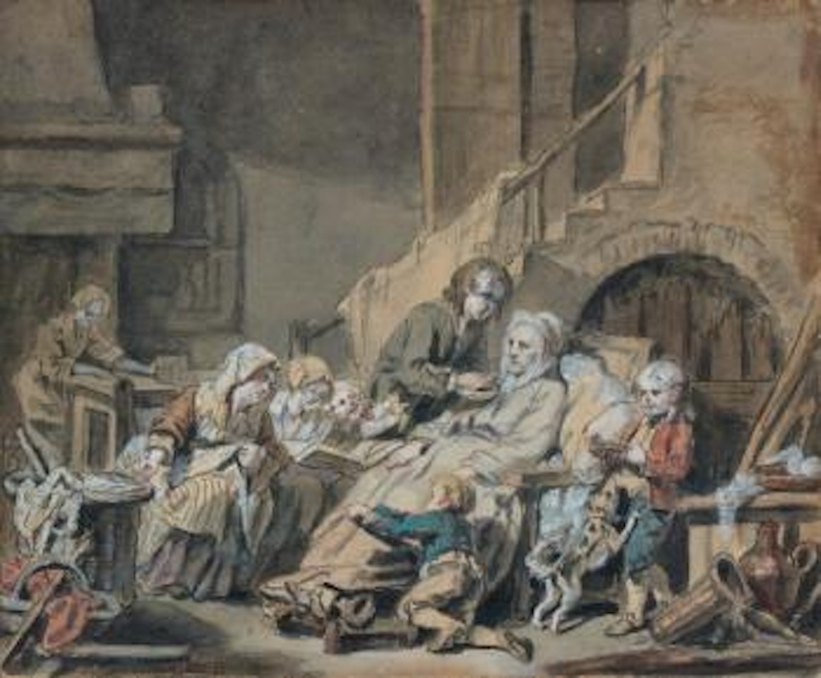 Le père paralytique servi par ses enfants ou Le fruit de la bonne éducation by Jean-Baptiste Greuze