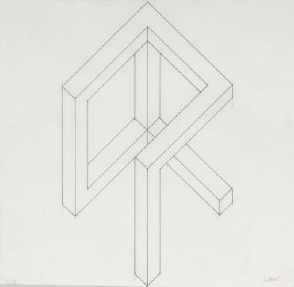 Incomplete open cube 8/10 by Sol LeWitt