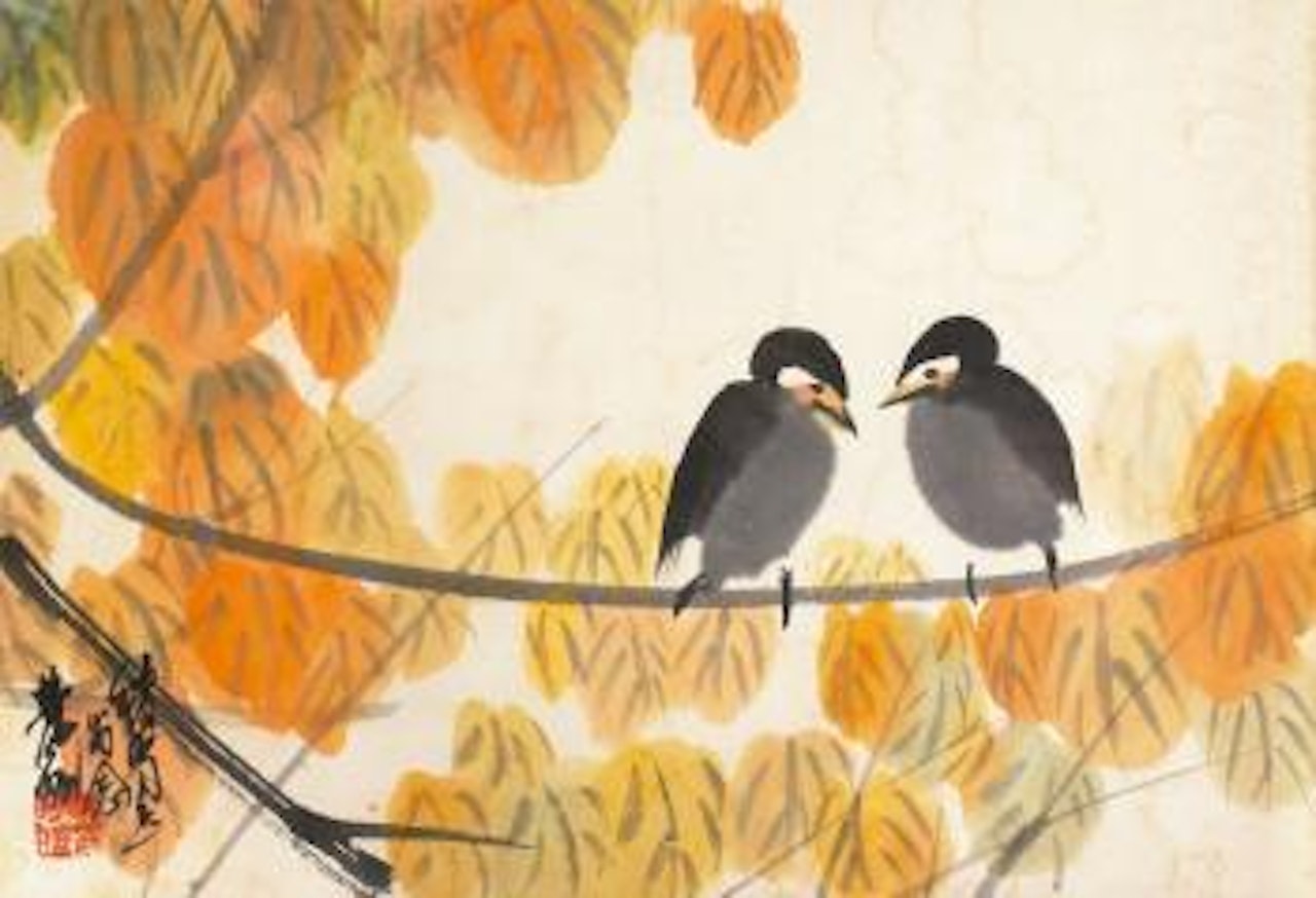 Birds And Leaves by Lin Fengmian