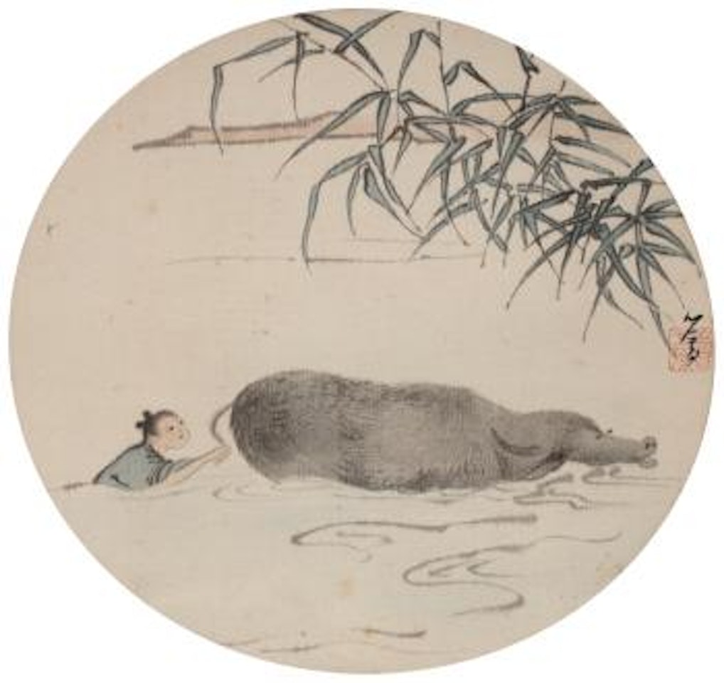 Boy And Cattle by Pu Ru
