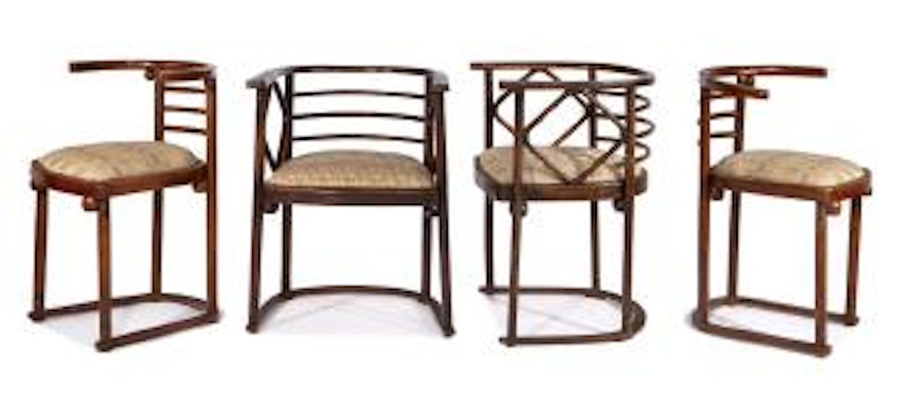 Fledermaus chairs (4) by Josef Hoffmann