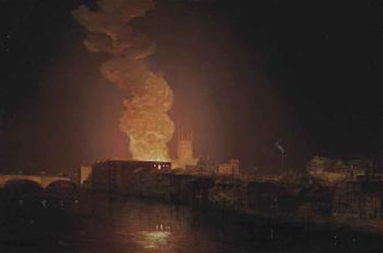 Southwark Cathedral from the Thames by Henry Pether