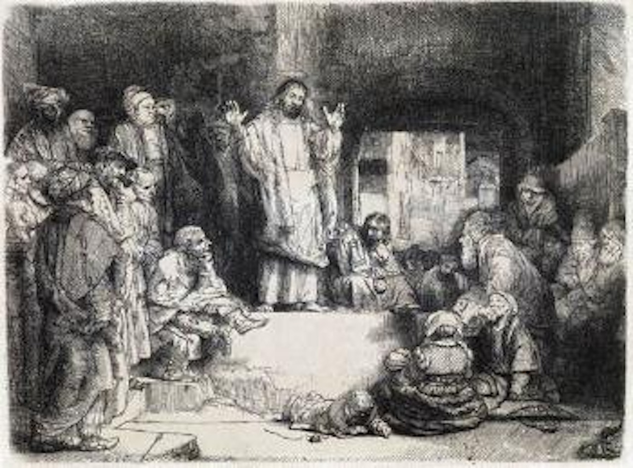 Christ preaching (la petite tombe) by Attributed to Rembrandt Harmensz van Rijn