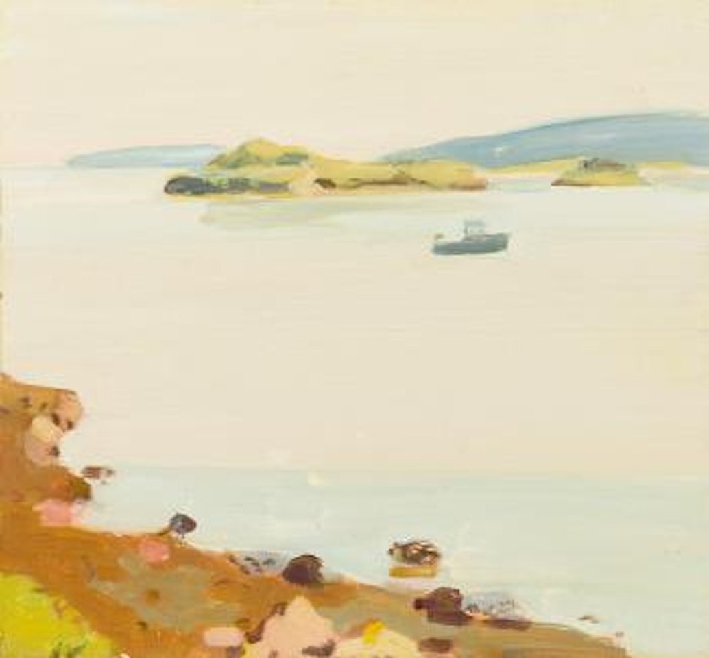 Peak Island And Lobster Boat by Fairfield Porter