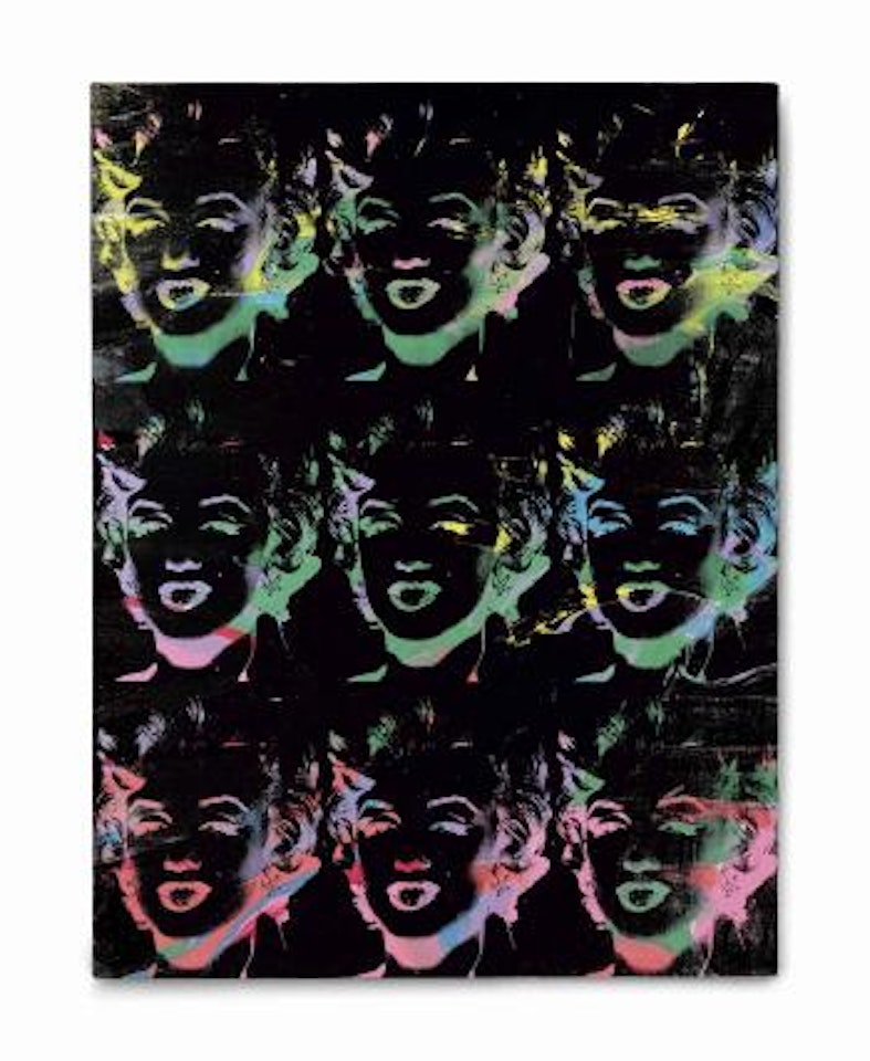 Nine Multicolored Marilyns (Reversal Series) by Andy Warhol