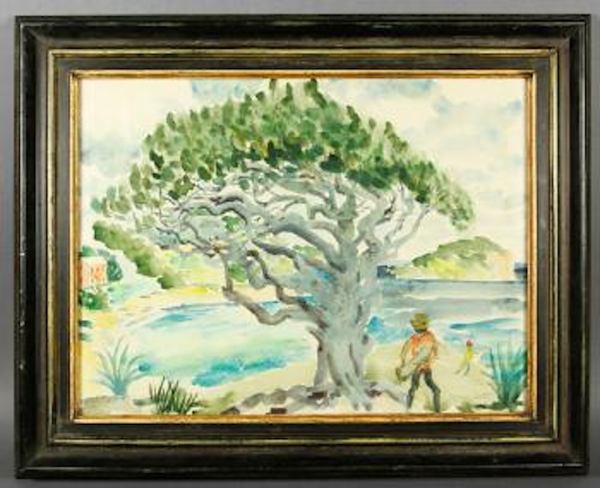 Rural landscape with African American figures by Alfred Hutty