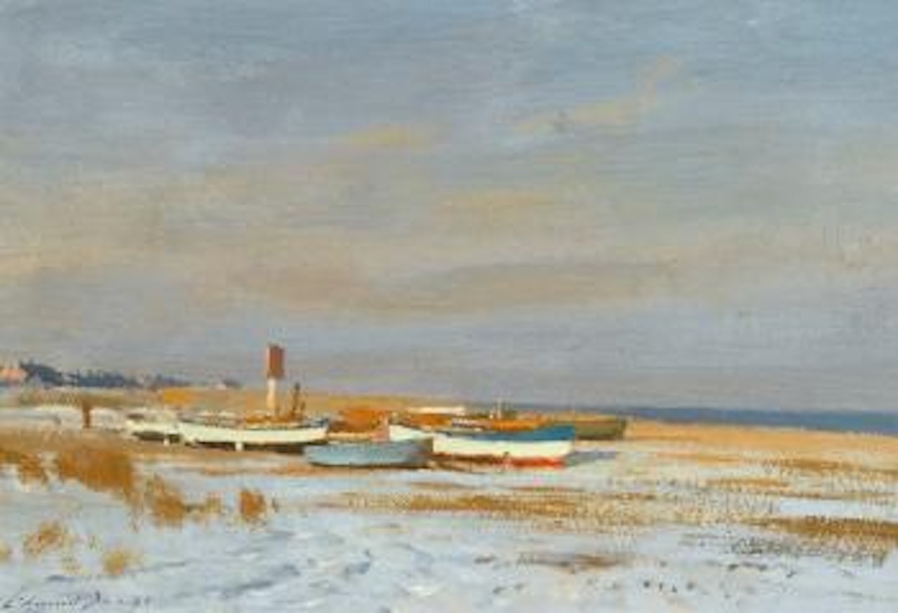 Snow On The Beach, Great Yarmouth by Edward Seago