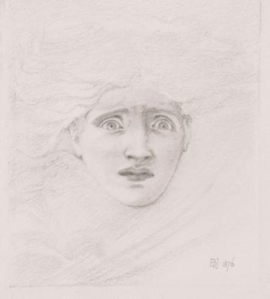 Study For The Head Of Medusa For The Finding Of Medusa by Edward Coley Burne-Jones